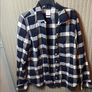 Navy and White Checkered Shirt